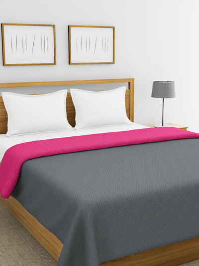 Ultra Soft Microfiber Reversible Comforter For All Weather <small> (reversible-grey/pink)</small>