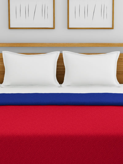 Ultra Soft Microfiber Reversible Comforter For All Weather <small> (reversible-red/blue)</small>