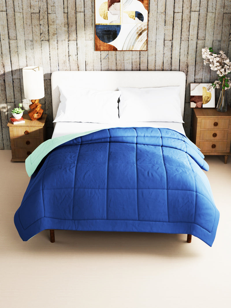 Air Cool Microfiber Reversible Heavy Comforter For Winters <small> (solid-night fall/mint)</small>