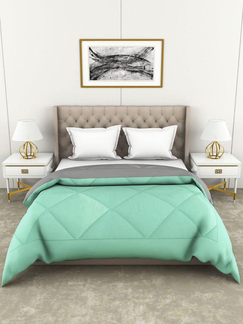 Air Cool Microfiber Reversible Comforter For All Weather <small> (abstract-mint/grey)</small>