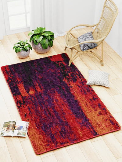 Modern Designer Printed  Carpet Area Rug With Anti Slip Backing <small> (abstract antique-red/plum)</small>