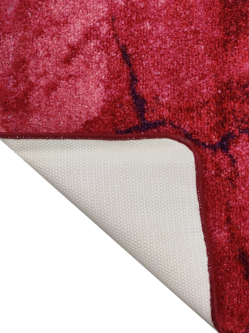 Modern Designer Printed  Carpet Area Rug With Anti Slip Backing <small> (antique wall-pink/red)</small>