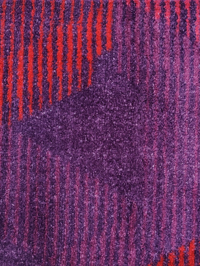 Modern Designer Printed  Carpet Area Rug With Anti Slip Backing <small> (diamond lines-plum/red)</small>