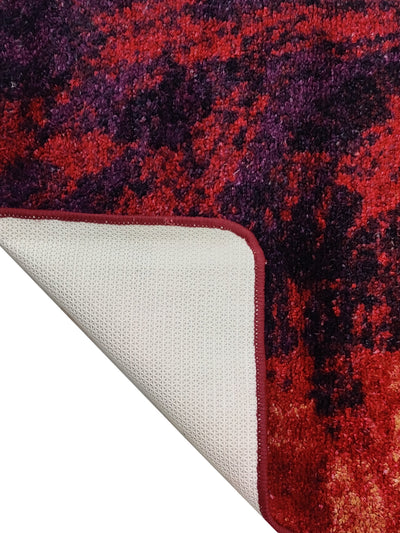 Modern Designer Printed  Carpet Area Rug With Anti Slip Backing <small> (brush stroke-red/multi)</small>