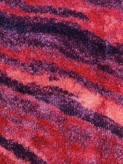 Modern Designer Printed  Carpet Area Rug With Anti Slip Backing <small> (brush stripe-plum/multi)</small>