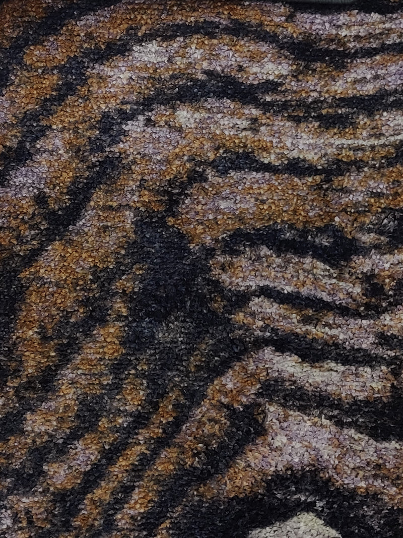 Modern Designer Printed  Carpet Area Rug With Anti Slip Backing <small> (wood-grey/brown)</small>