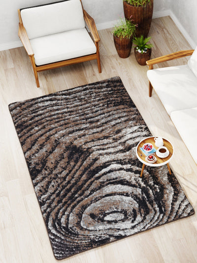 Modern Designer Printed  Carpet Area Rug With Anti Slip Backing <small> (wood-grey/brown)</small>