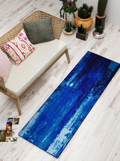 Modern Designer Printed  Carpet Area Rug With Anti Slip Backing <small> (abstract antique-navy/blue)</small>