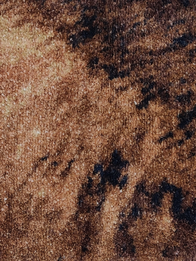 Modern Designer Printed  Carpet Area Rug With Anti Slip Backing <small> (water drop-khaki/brown)</small>