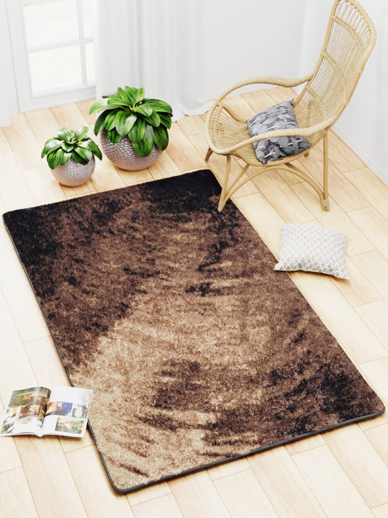 Modern Designer Printed  Carpet Area Rug With Anti Slip Backing <small> (water drop-khaki/brown)</small>