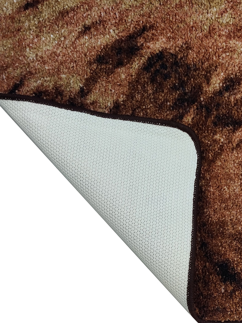 Modern Designer Printed  Carpet Area Rug With Anti Slip Backing <small> (water drop-khaki/brown)</small>