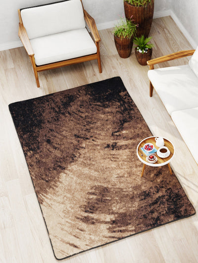 Modern Designer Printed  Carpet Area Rug With Anti Slip Backing <small> (water drop-khaki/brown)</small>