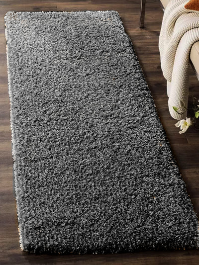 Ultra Soft Fluffy Carpet Area Rug With Anti Slip Backing <small> (solid-steel grey)</small>