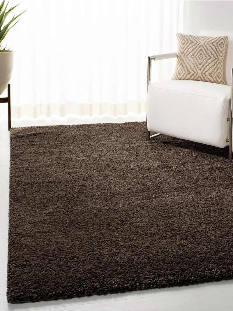 Ultra Soft Fluffy Carpet Area Rug With Anti Slip Backing <small> (solid-brown)</small>