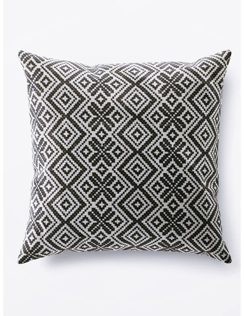 Decorative Hand Loom Cotton Jute Cushion Covers <small> (ornamental-black/white)</small>