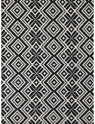 Decorative Hand Loom Cotton Jute Cushion Covers <small> (ornamental-black/white)</small>