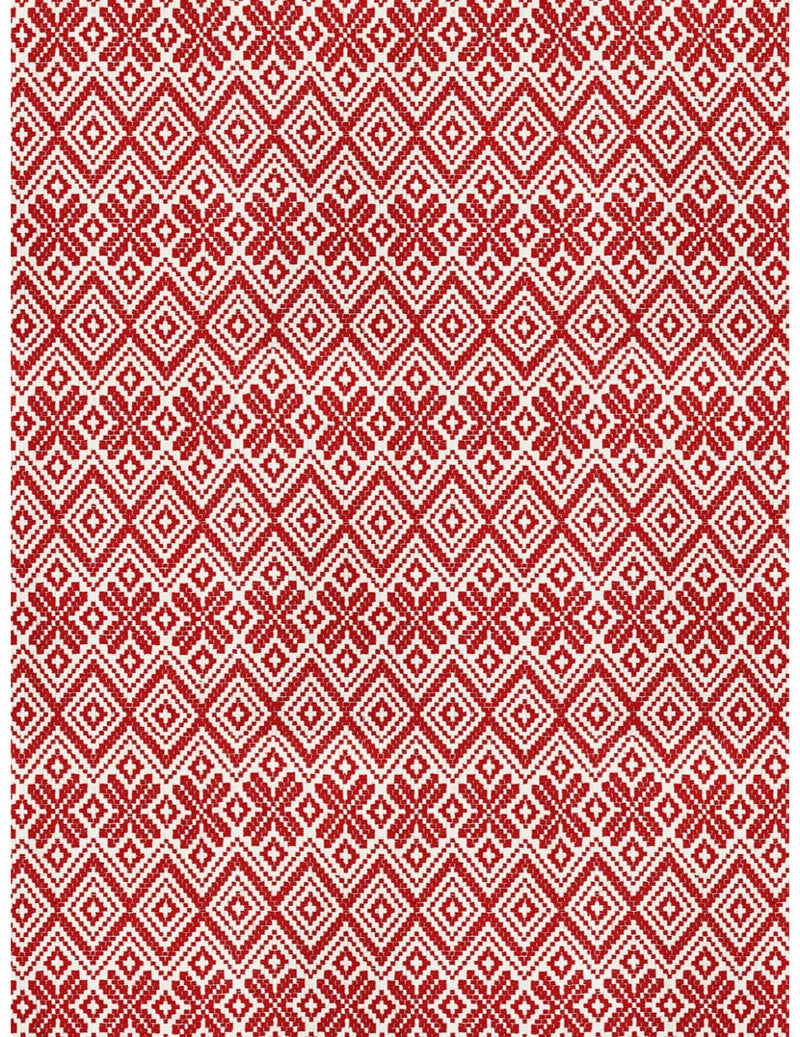 Decorative Hand Loom Cotton Jute Cushion Covers <small> (ornamental-red/white)</small>
