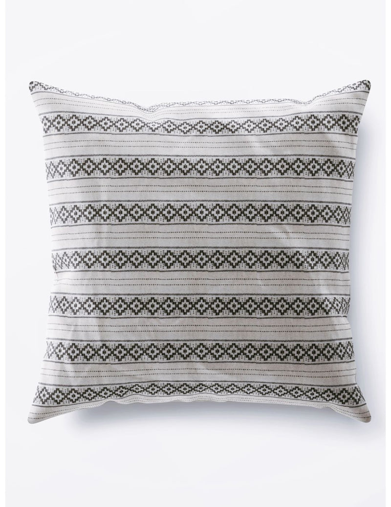 Decorative Hand Loom Cotton Jute Cushion Covers <small> (stripe-black/white)</small>