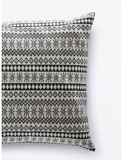 Decorative Hand Loom Cotton Jute Cushion Covers <small> (ornamental-black/off white)</small>