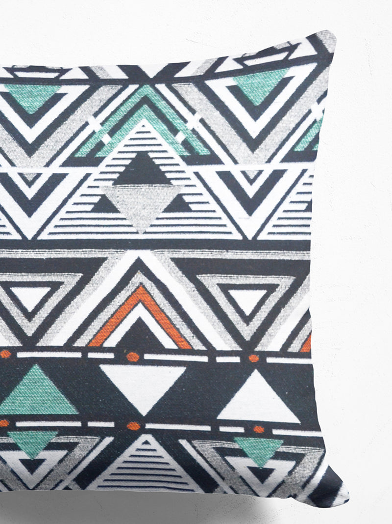 Decorative Hand Loom Cotton Jute Cushion Covers <small> (geometric-black/multi)</small>
