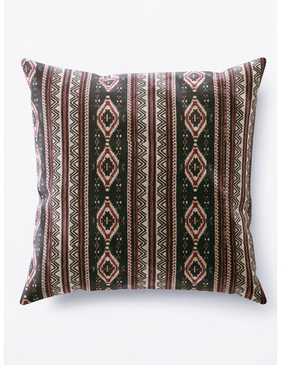 Decorative Hand Loom Cotton Jute Cushion Covers <small> (ornamental-black/red)</small>