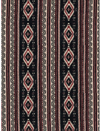 Decorative Hand Loom Cotton Jute Cushion Covers <small> (ornamental-black/red)</small>