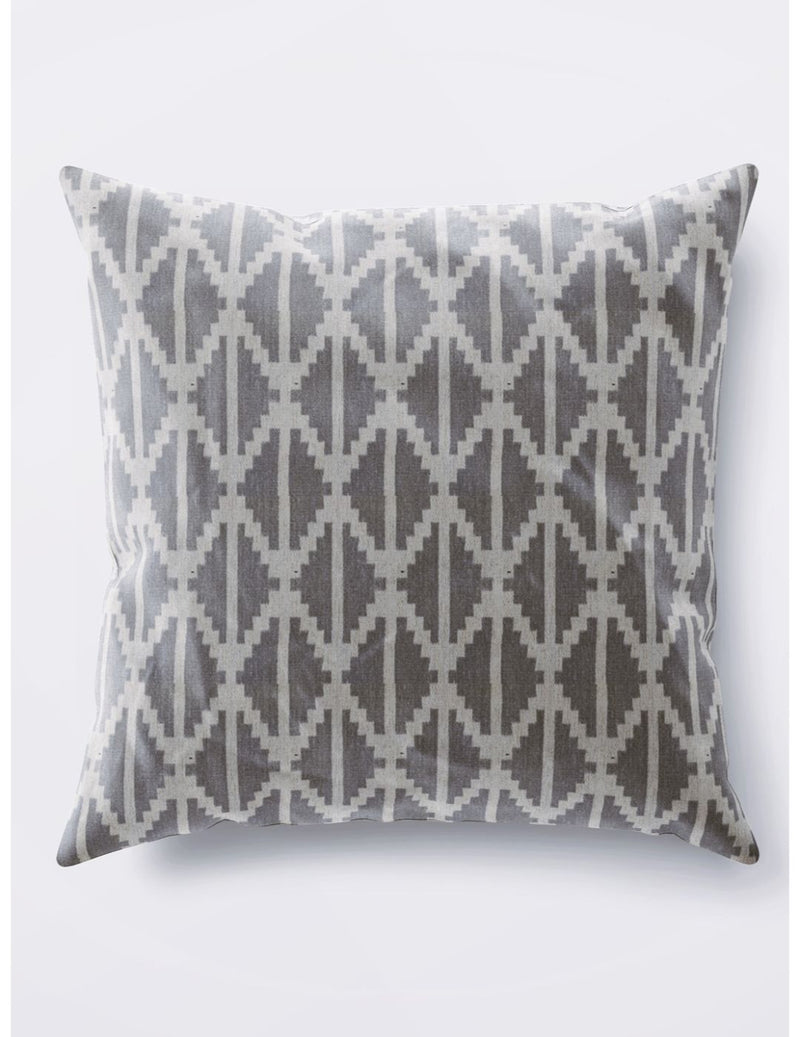 Decorative Hand Loom Cotton Jute Cushion Covers <small> (geometric-grey/off white)</small>