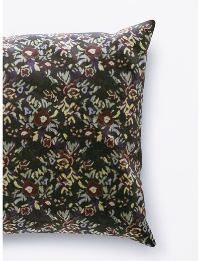 Decorative Hand Loom Cotton Jute Cushion Covers <small> (floral-black/multi)</small>