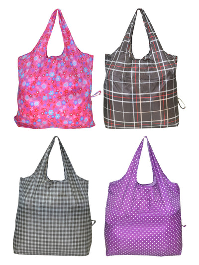 Assorted Designer Reusable Waterproof Large Heavy Duty Shopping Tote Hand Bag <small> (solid-multi colour)</small>
