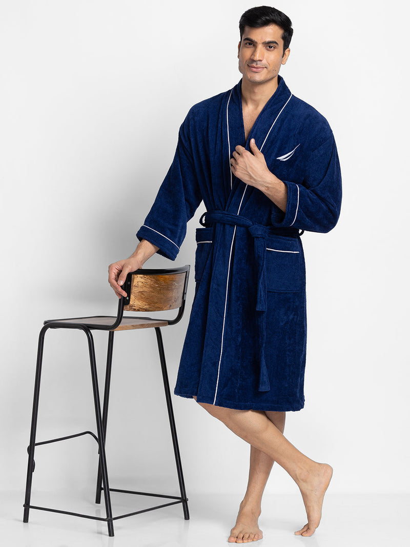 Luxurious Ultra Soft Bath Robe <small> (solid-navy)</small>
