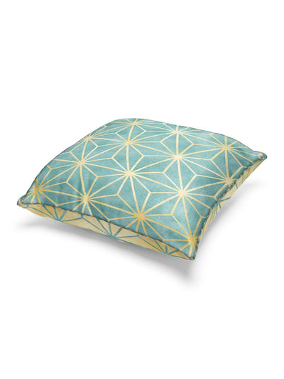 Designer Reversible Printed Silk Linen Cushion Covers <small> (geometric-beige/mint)</small>