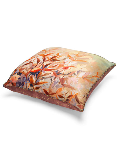 Designer Reversible Printed Silk Linen Cushion Covers <small> (abstract-earthy/beige)</small>