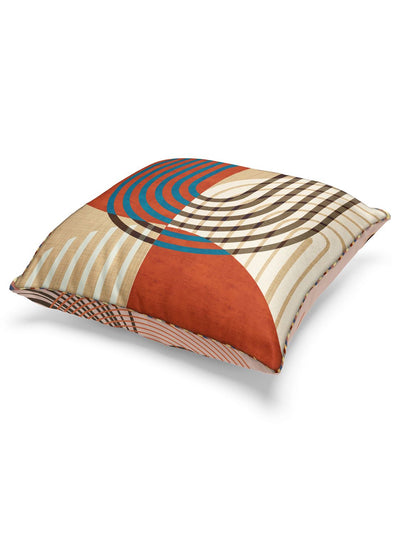 Designer Reversible Printed Silk Linen Cushion Covers <small> (floral-abstract-earthy/beige)</small>