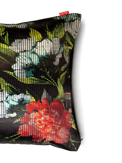 Designer Digital Printed Silky Smooth Cushion Covers <small> (floral-pink/black)</small>