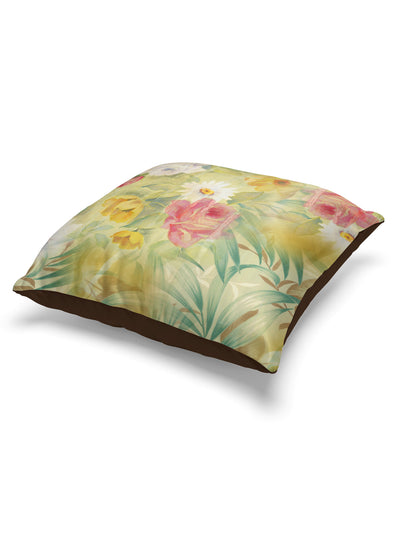 Designer Digital Printed Silky Smooth Cushion Covers <small> (floral-yellow/green)</small>