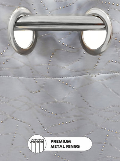 100% Blackout Thermal Insulated Noise Reducing Eyelet Curtain <small> (abstract-cool grey)</small>CURTAINC_DC74_DC74