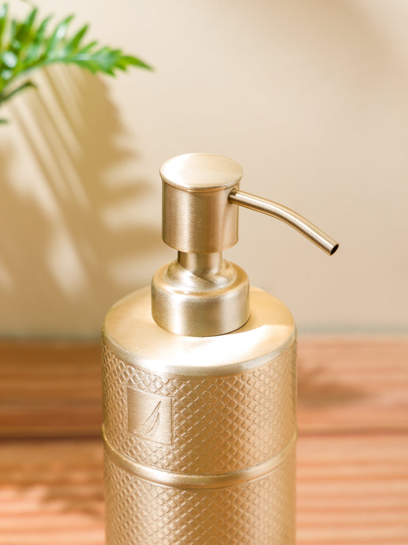 Elegant Stainless Steel Bath Accessories Set <small> (stripes-soft gold)</small>