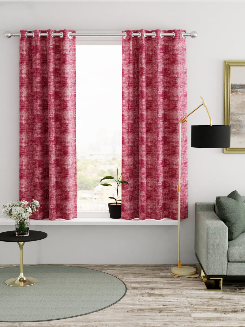 Heavy Duty Polyester Eyelet Curtain <small> (abstract-rose)</small>