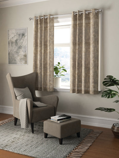 Jacquard Blackout Eyelet Curtain <small> (abstract-soft gold)</small>