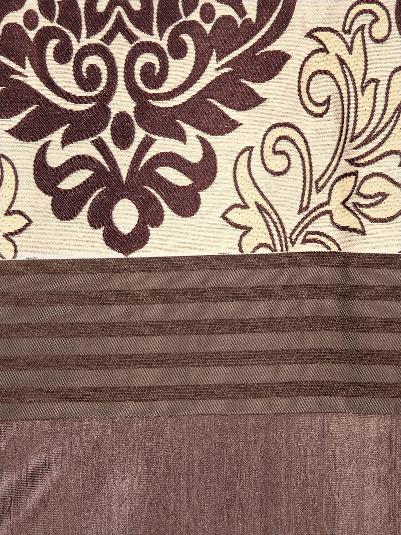 Designer Textured Polyester Curtain In Fancy Modern Design With Eyelets <small> (mix-match-coffee)</small>