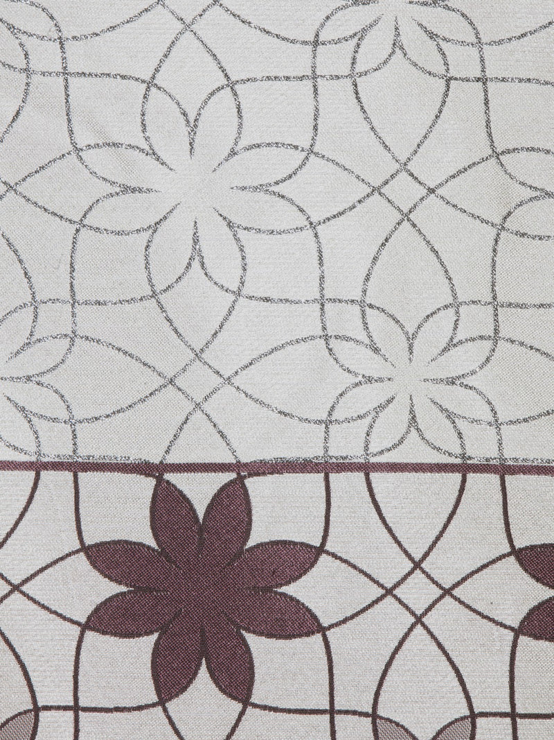 Designer Textured Polyester Curtain In Fancy Modern Design With Eyelets <small> (mix-match-wine)</small>