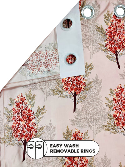 Heavy Duty Polyester Eyelet Curtain <small> (floral-caramel)</small>