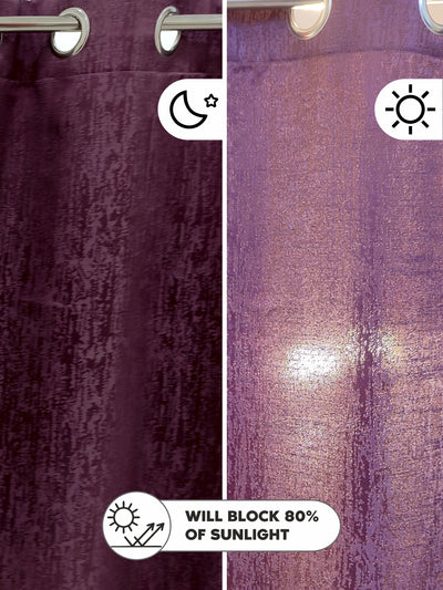 Jacquard Blackout Eyelet Curtain <small> (abstract-grape)</small>