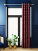 100% Blackout Thermal Insulated Noise Reducing Eyelet Curtain <small> (floral-maroon)</small>