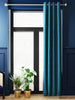 100% Blackout Thermal Insulated Noise Reducing Eyelet Curtain <small> (geometric-teal)</small>