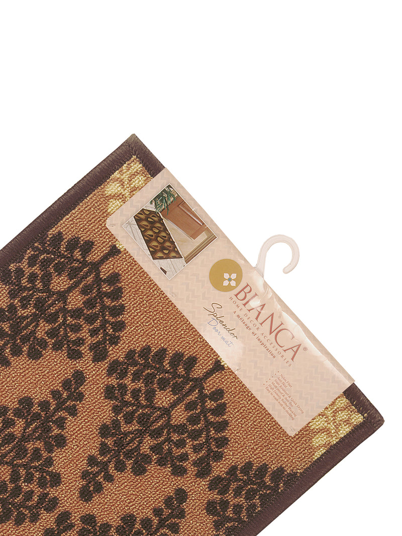 Highly Durable Anti Slip Door Mat <small> (deco leaves-brown/choco)</small>