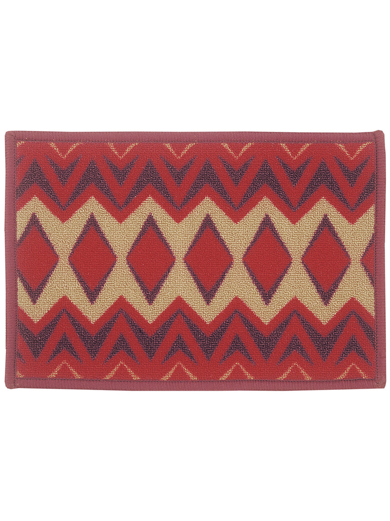 Highly Durable Anti Slip Door Mat <small> (tictack-red/beige)</small>