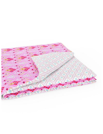 Extremely Soft 100% Muslin Cotton Dohar With Pure Cotton Flannel Filling <small> (floral-pink)</small>
