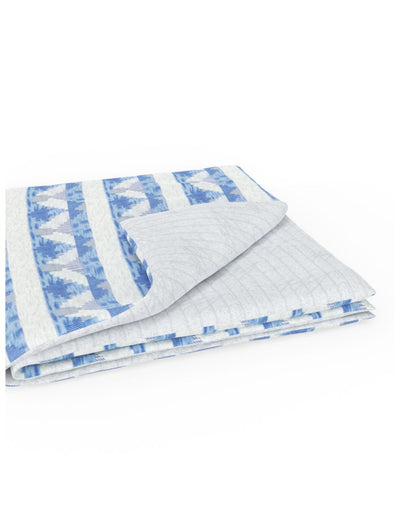 Extremely Soft 100% Muslin Cotton Dohar With Pure Cotton Flannel Filling <small> (floral-blue/grey)</small>
