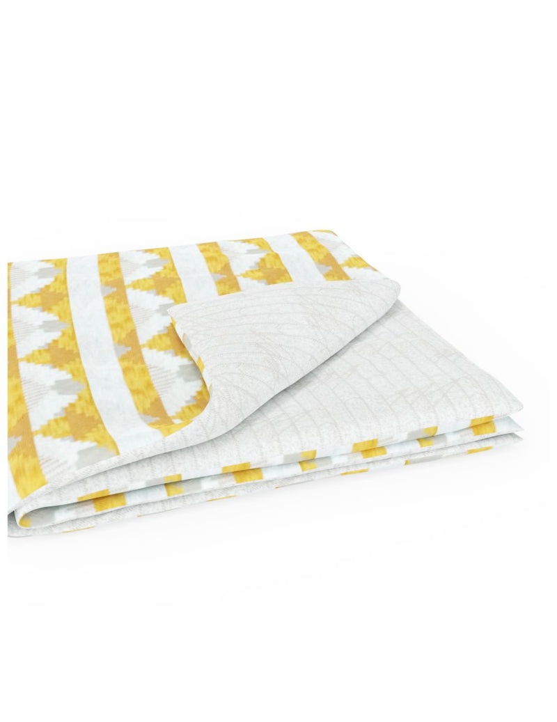 Extremely Soft 100% Muslin Cotton Dohar With Pure Cotton Flannel Filling <small> (floral-mustard/grey)</small>